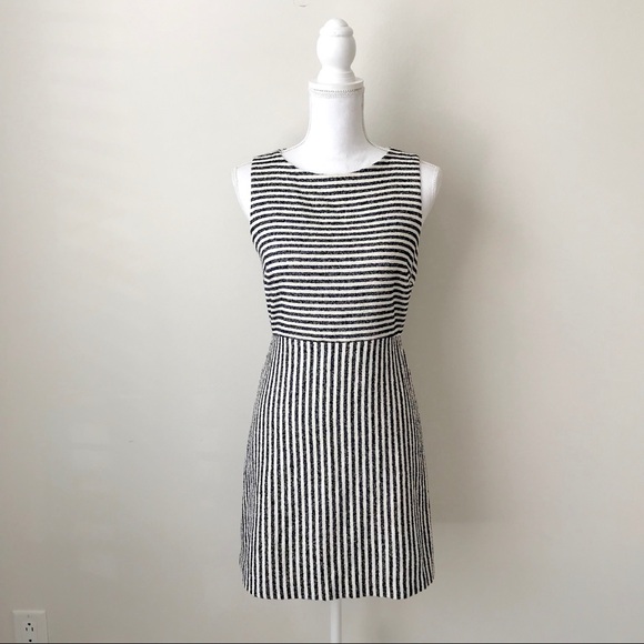 Alice + Olivia Eli Striped Cutout Boatneck Dress - Picture 4 of 6